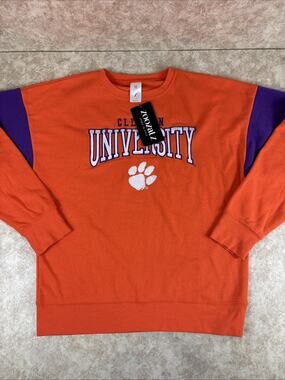 NWT Clemson University Tigers Embroidered Men's Long Sleeve Shirt Sweatshirt M